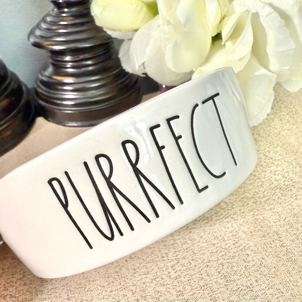 New Rae Dunn PURRFECT Ceramic Pet Bowl - Picture 3 of 3